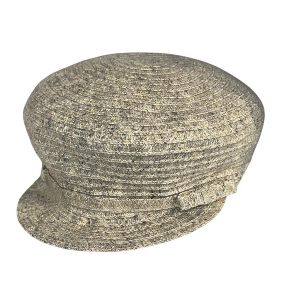Nine West womens ribbed metallic buckle bow Y2K news Boy page hat